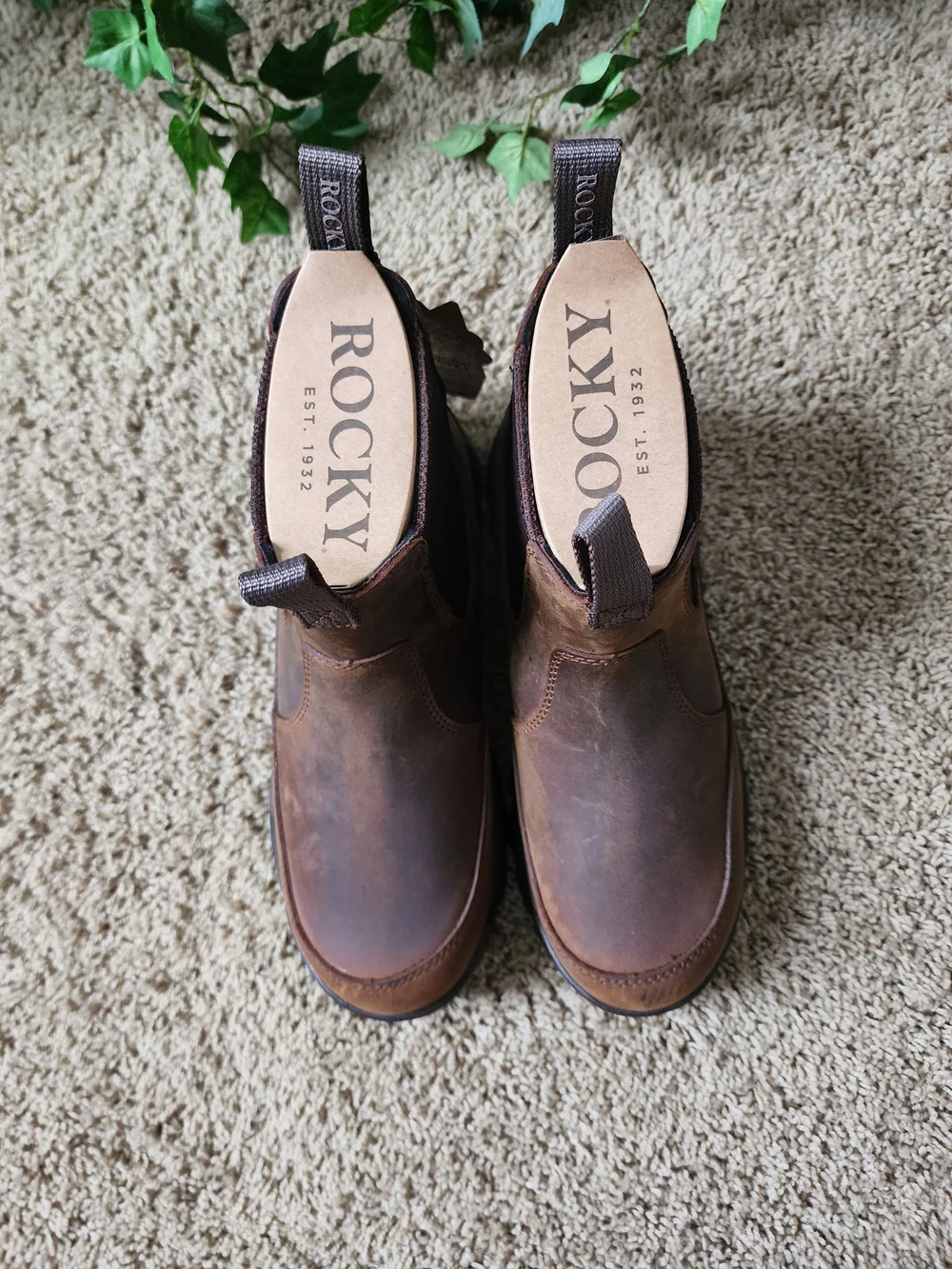 Rocky Men's Brown Slip-On Waterproof Boots
